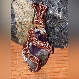 ARTISAN Wire Wrapped Amethyst Pendant